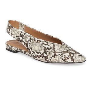 Topshop Abella Slingback Flats Snakeskin Print